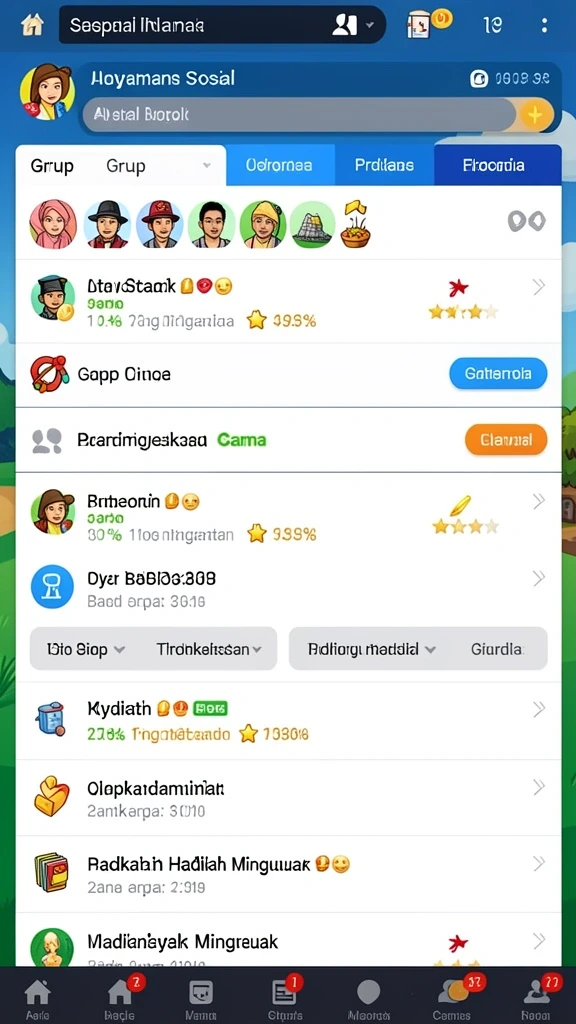 Tampilan menu utama yang menarik dan mudah dinavigasi.