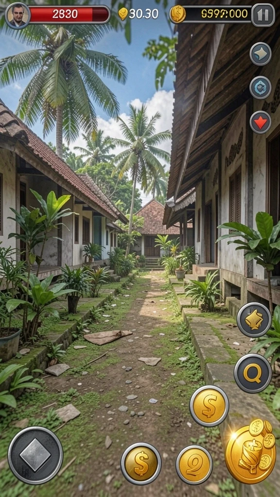 Tampilan level yang penuh tantangan.