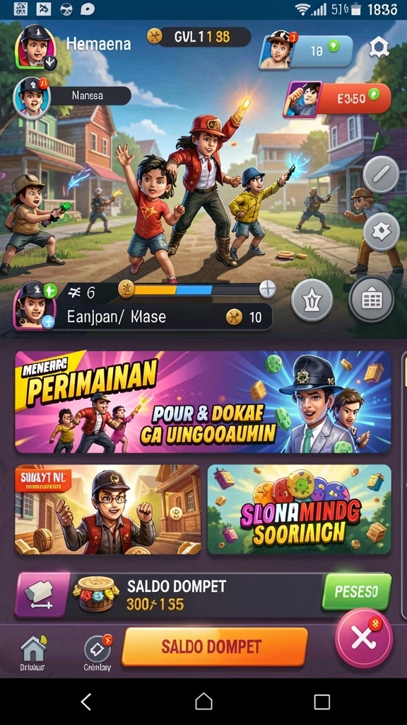 Screenshot menunjukkan aksi seru dari permainan NAGA2000.